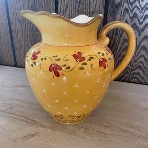 Demdaco Bienvenue French Country Yellow/Floral Large Pitcher
